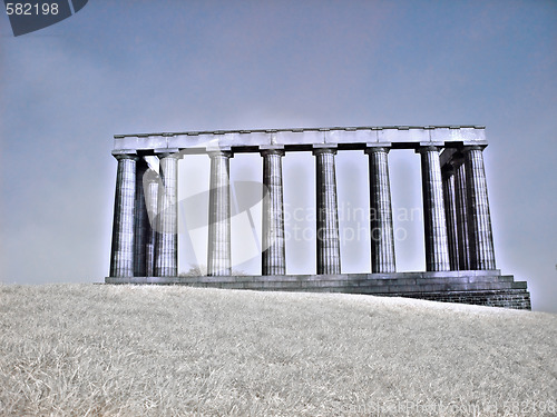 Image of National monument on Calton hill in Edinburgh Scotland