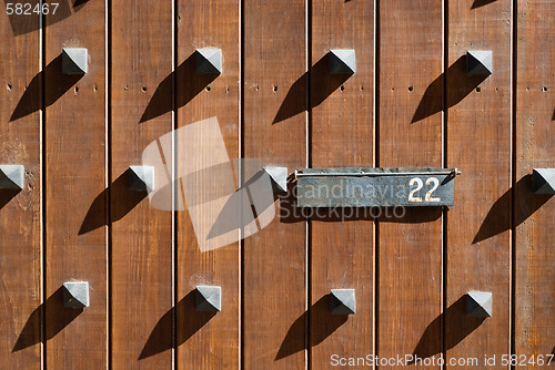 Image of Old door with mailbox