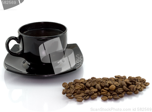 Image of Cup and coffee beens