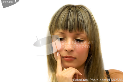Image of Portrait of thinking girl