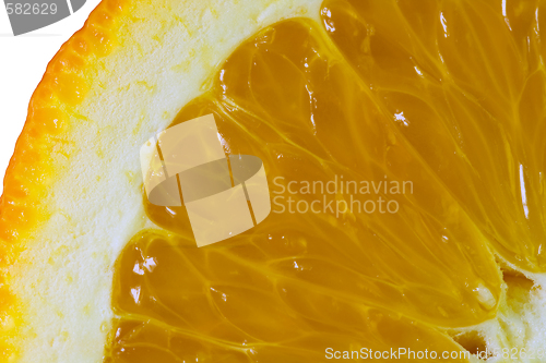 Image of Cut slice of orange close-up