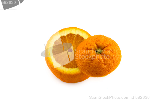 Image of Open orange with bottom isolated