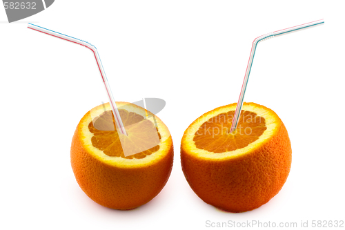 Image of Orange juice from orange isolated