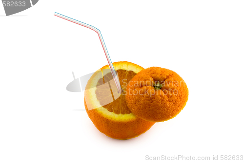 Image of Orange juice from orange isolated