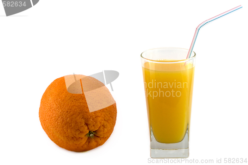 Image of Orange and orange juice isolated