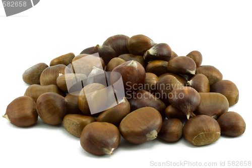 Image of Chestnuts isolated on white background