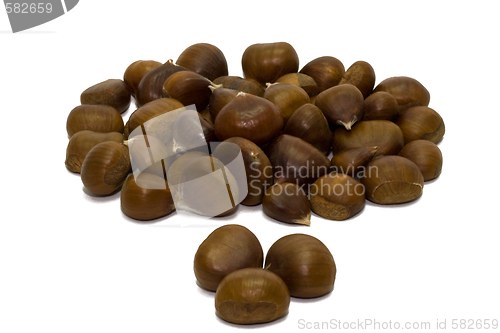 Image of Chestnuts isolated on white background