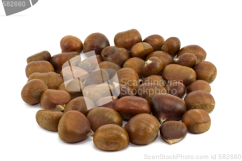 Image of Chestnuts isolated on white background