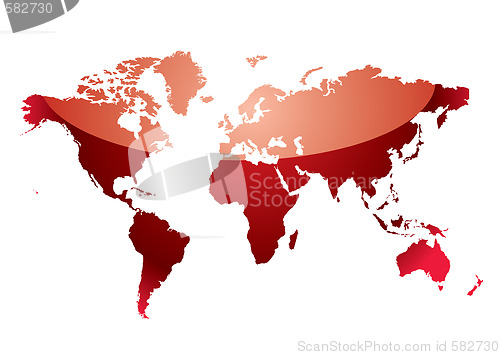 Image of world map reflect red