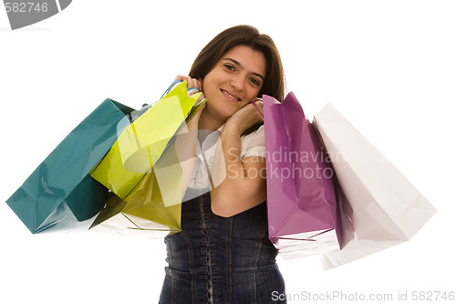 Image of woman happyness after shopping