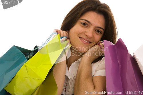 Image of woman happyness after shopping