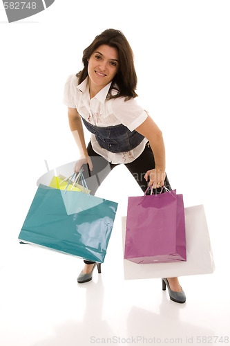 Image of woman happyness after shopping