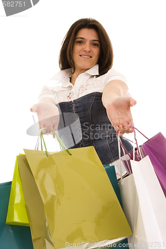 Image of woman happyness after shopping