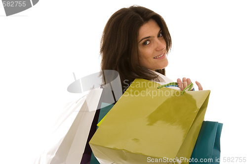 Image of woman happyness after shopping