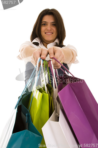 Image of woman happyness after shopping