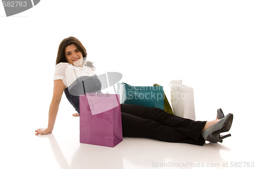 Image of woman happyness after shopping