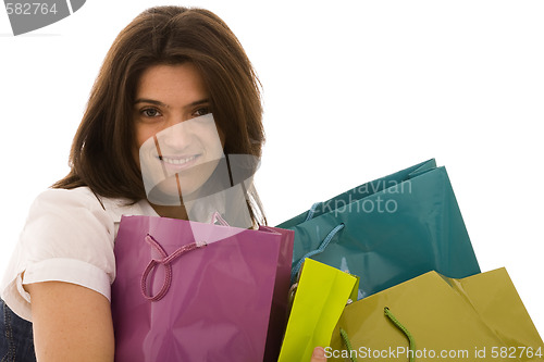 Image of woman happyness after shopping