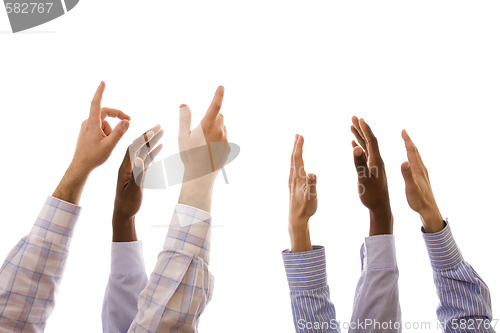 Image of multiracial hands