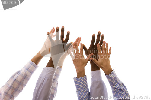 Image of multiracial hands