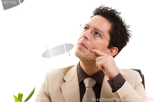 Image of businessman working at his office 
