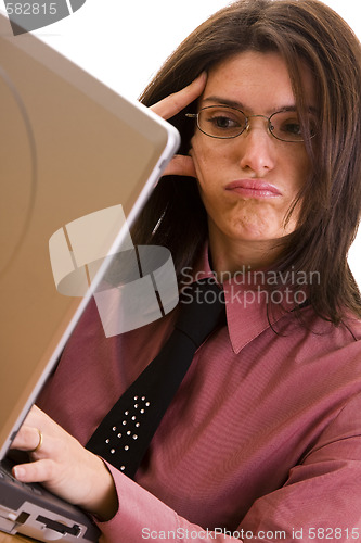 Image of annoyed businesswoman