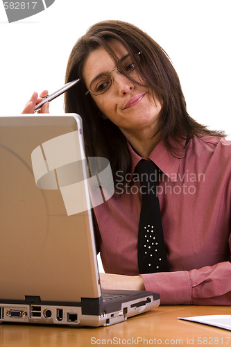 Image of stressed businesswoman