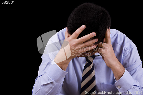 Image of businessman with a depression