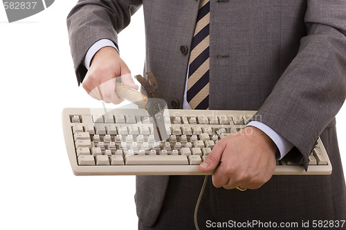 Image of destroying the keyboard