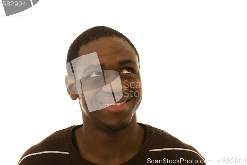 Image of young man looking to the copyspace