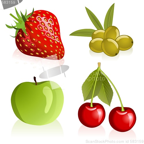 Image of Set of fruits