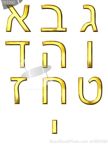 Image of 3D Golden Hebrew Numbers