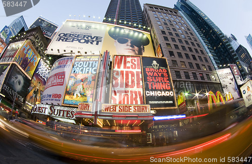 Image of times square new york taxi movement
