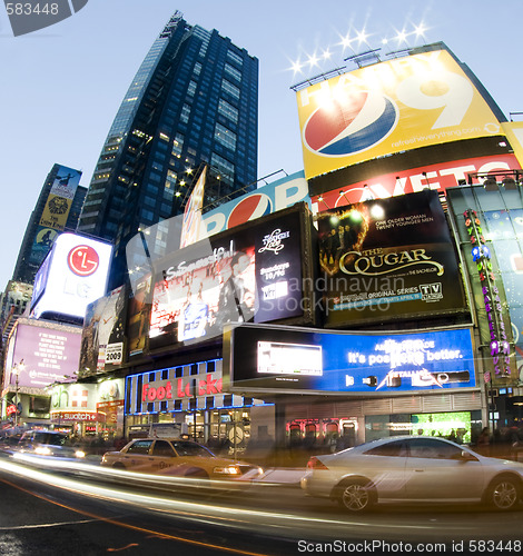 Image of times square new york taxi movement