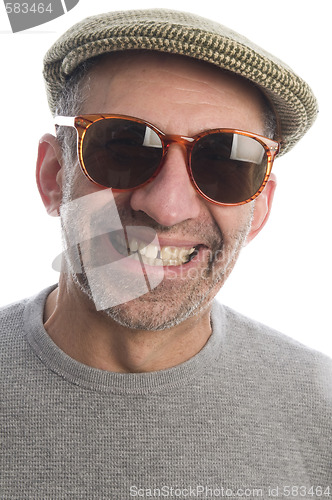 Image of happy middle age senior man with sunglasses