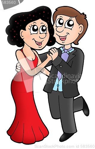 Image of Cartoon dancing couple