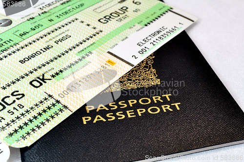 Image of Passport and boarding pass
