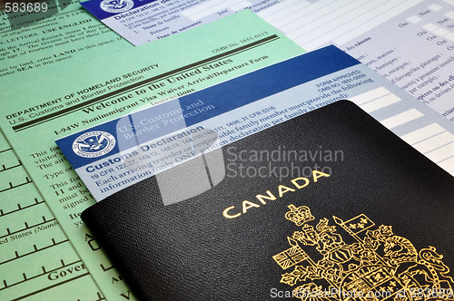 Image of Arriving in the USA: Canadian Passport and USA Customs forms