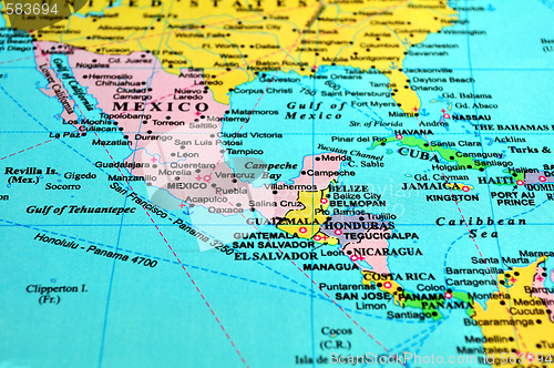 Image of Central America map.