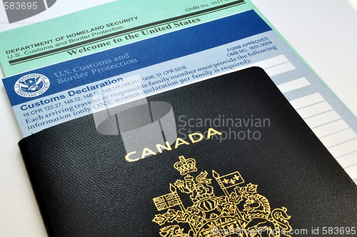 Image of Arriving in the USA: Canadian Passport and USA Customs forms