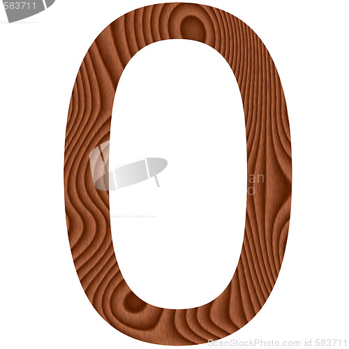 Image of Wooden Number 0