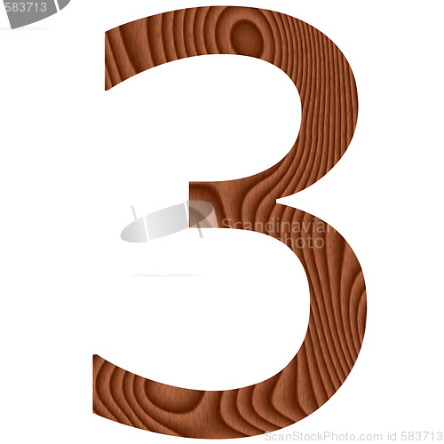 Image of Wooden Number 3