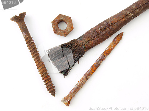 Image of Rusty brush and fixings