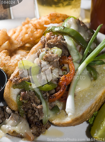 Image of philly cheese steak sandwich