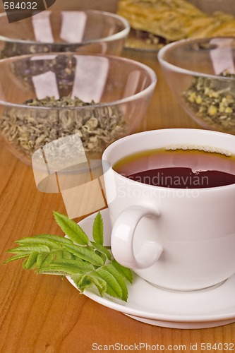 Image of black tea with herbs