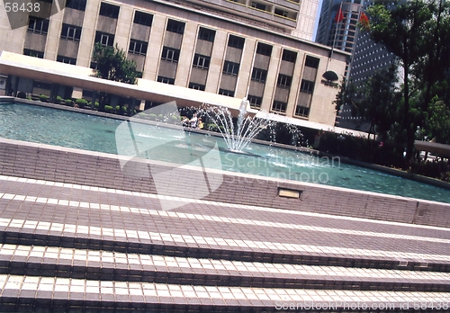 Image of Chater Gardens and the Mandarin Oriental. Hongkong