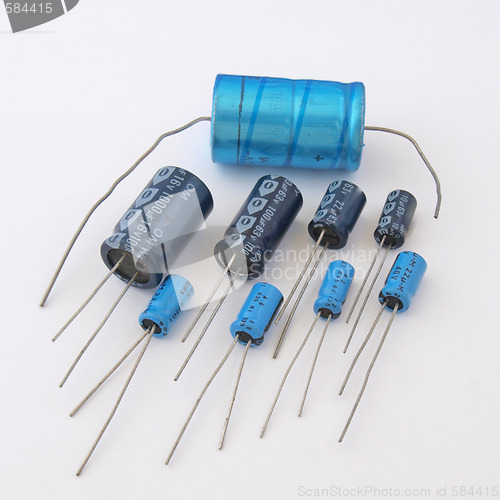 Image of   Assorted capacitors.    