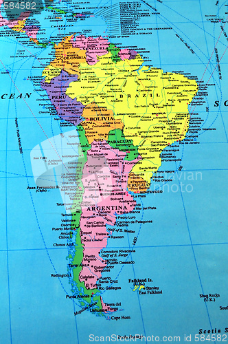 Image of South America map