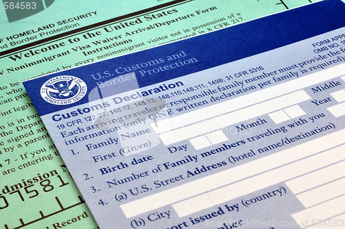 Image of Arriving in the USA: Customs forms