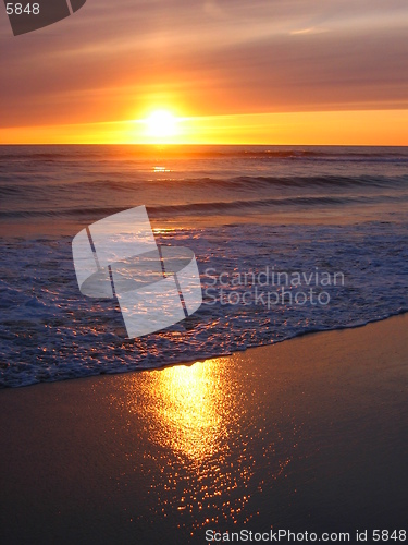 Image of Sunset at Orre beach in Norway