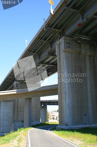 Image of Road Under the Freeway Ramps